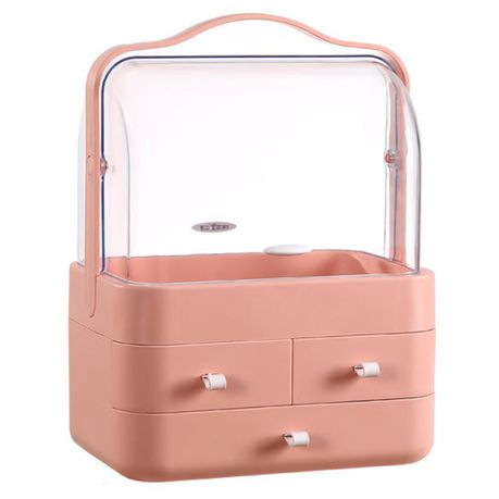 Everglitz Acrylic Cosmetic Organizer Storage Box With Drawers -Rose Pink