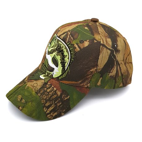 Fish X Bass Camo Fishing Cap