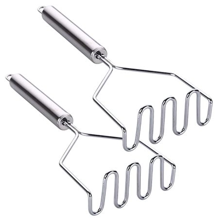 Kitchen Stainless Steel Potato Masher 2 Set