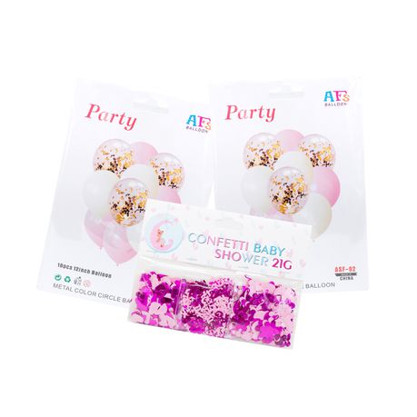 Baby Shower Gift set (Balloons and Confetti) (Girl) Buy Online in Zimbabwe thedailysale.shop