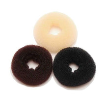 Load image into Gallery viewer, Hair Donut- pack of 3 (black, brown &amp; beige)
