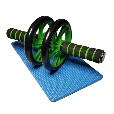 Ab Wheel & Knee Mat - Dual Wheel Roller - Green 183114 Buy Online in Zimbabwe thedailysale.shop