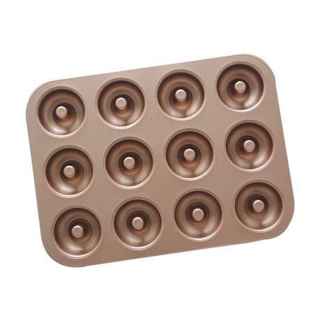 DH - Non-stick carbon steel 12 cups Donut muffin cake baking tray Buy Online in Zimbabwe thedailysale.shop