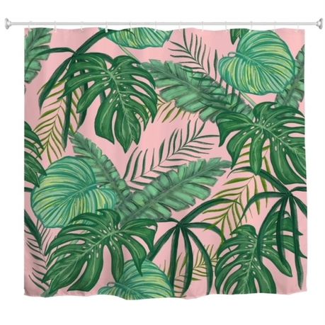 Shower Curtain Modern Custom Design - Green Leaf Buy Online in Zimbabwe thedailysale.shop