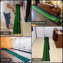 Load image into Gallery viewer, Heartdeco Golf Putting Training Auto Return Green Mat with 3 Training Balls
