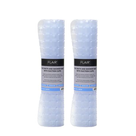 Flair PVC Bath & Shower Mat (Suction Cups) - 2 pack