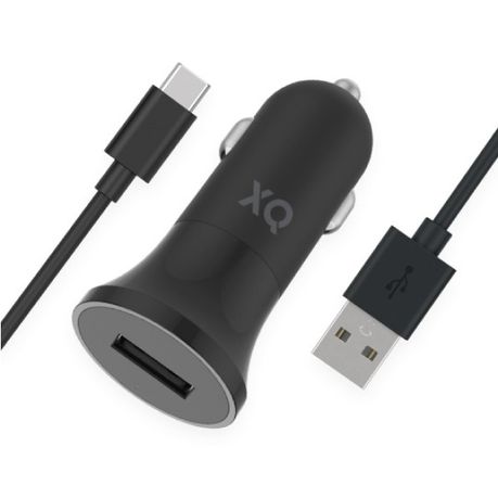 XQISIT Car Charger 2.4A Single USB- Type C Cable - Black Buy Online in Zimbabwe thedailysale.shop