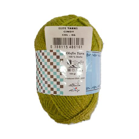 Cindy Olefin Yarn 100g Pack of 5 - Olive - CND06