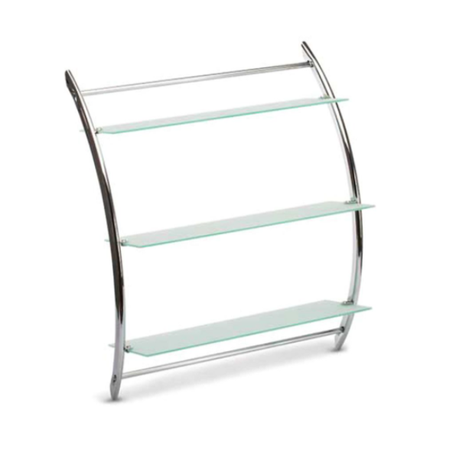 Wenko - 3-Shelf Wall Rack - Exclusive Vermont - Chrome & Glass  57X71 X22 Buy Online in Zimbabwe thedailysale.shop