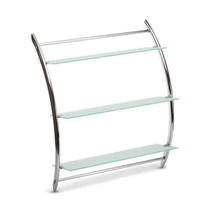 Load image into Gallery viewer, Wenko - 3-Shelf Wall Rack - Exclusive Vermont - Chrome &amp; Glass  57X71 X22
