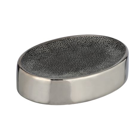 Wenko – Soap Dish – Nuria Range – Silver/Anthracite - Ceramic Buy Online in Zimbabwe thedailysale.shop