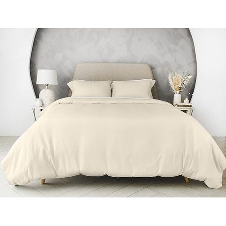 Wrinkle Resistant Egyptian Comfort Duvet Cover Set King: Cool Cream Beige Buy Online in Zimbabwe thedailysale.shop