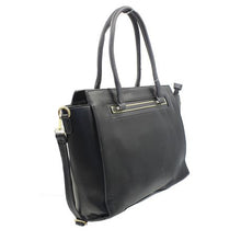 Load image into Gallery viewer, Blackcherry Gold Tab Trapeze Tote-Black
