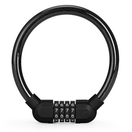 Rock Portable 4-Digit Circular Cable Lock - Black Buy Online in Zimbabwe thedailysale.shop