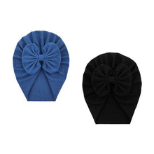 Load image into Gallery viewer, Baby Girl Turban - Blue &amp; Black
