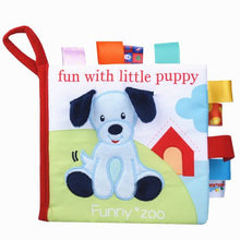 Load image into Gallery viewer, Soft Baby Label Cloth Book - Fun with a little puppy
