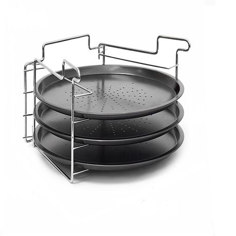 3 Piece Stackable Pizza Pan & Stand Buy Online in Zimbabwe thedailysale.shop