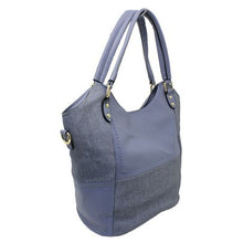 Load image into Gallery viewer, Blackcherry Double Compartment Patch Tote-Blue
