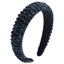 Load image into Gallery viewer, Navy Blue Crystal Beaded Rhinestone Headband/Alice Band/Hairband
