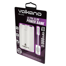 Load image into Gallery viewer, Volkano 5000mAh Power Bank - Nano Series - White
