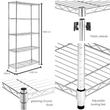 Load image into Gallery viewer, Anchor Heavy Duty 5 Tier Chrome Steel Wire Storage Shelving 160Kg per shelf
