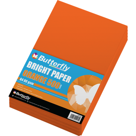 Butterfly A4 Bright Paper - 80Gm - Orange Buy Online in Zimbabwe thedailysale.shop