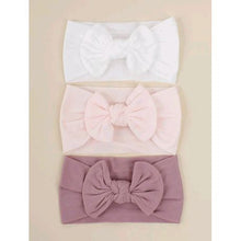 Load image into Gallery viewer, Stretchy Ribbon Baby Girl Knotted Bow Headbands - Set of 3
