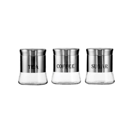 DH - Regent Glass Canister Set With Steel Cover Buy Online in Zimbabwe thedailysale.shop