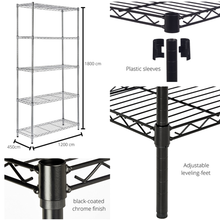 Load image into Gallery viewer, Anchor Heavy Duty 5 Tier Black Steel Wire Storage Shelving 160Kg per shelf
