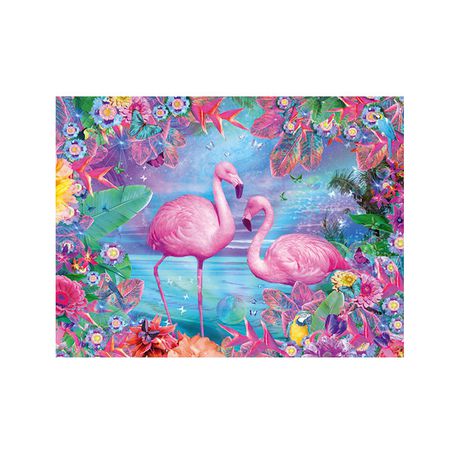 Diamond Painting DIY Kit, Round diamonds, 40x30cm- Flamingos Buy Online in Zimbabwe thedailysale.shop