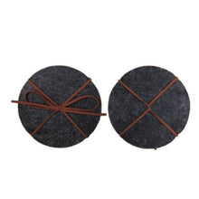 Load image into Gallery viewer, 4 Pack Round Felt Charcoal Coaster
