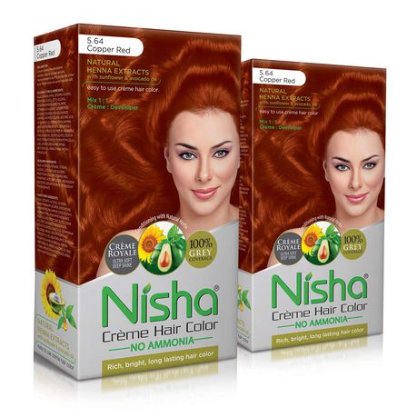 Nisha Creme Hair Colour Pack Brush and Conditioner Copper Red 5.64 - 2 Pack Buy Online in Zimbabwe thedailysale.shop