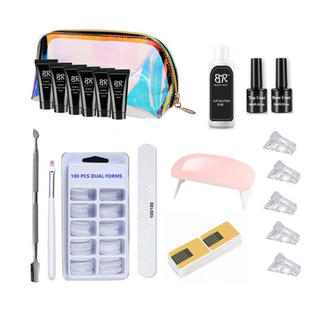 Beauty Rays Polygel Nail Extension Kit with Mini UV LED nail lamp