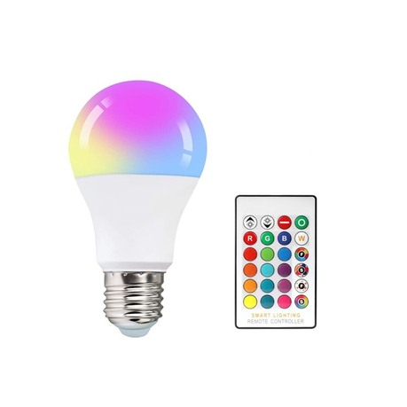 7W RGBW Remote Control E27 LED Colour Changing Light Bulb