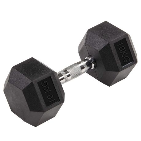 Everlast 10KG Rubber Hex Dumbbell