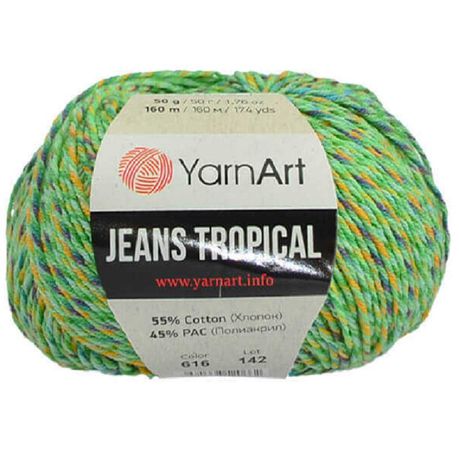 YarnArt Jeans Tropical 50g Pack of 10 - Mixed Greens - 616