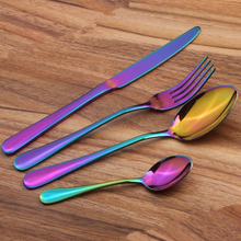 Load image into Gallery viewer, Rainbow Reflective 24 Piece Cutlery Set
