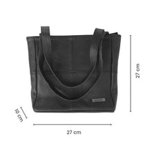 Load image into Gallery viewer, MIRELLE Leather Classic Shopper Handbag - Small - Black
