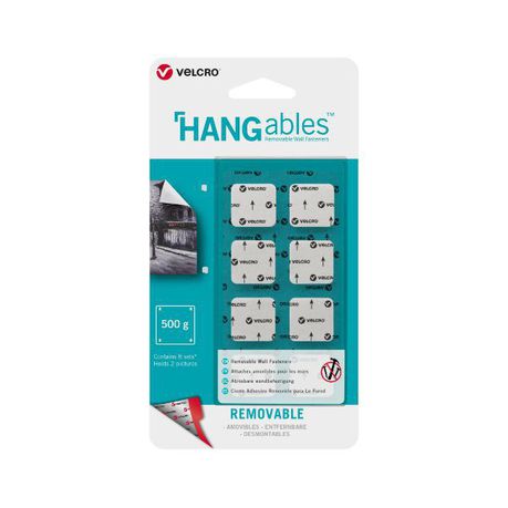 VELCRO® Brand HANGables™ 22mm squares. white. 8pcs