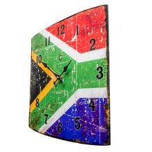 Load image into Gallery viewer, Quintessential Clocks - South African Flag - Decorative Glass Wall Clock
