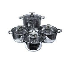 Load image into Gallery viewer, RW 8 Pieces Stainless Steel Cookware Set - Glass Lidded Pot Set
