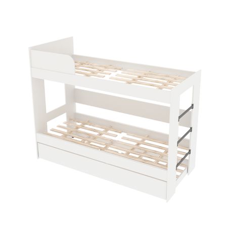 Linx Bunk Bed with Roll Out Trundle Set - White