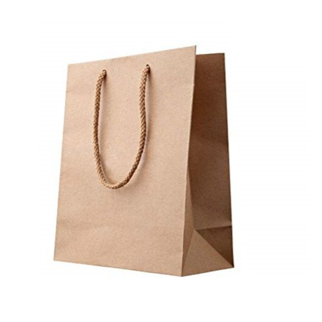 Craft Paper Luxury Gift Bags - Rope Handles (12 Pack) - 15cm x 20cm - Small