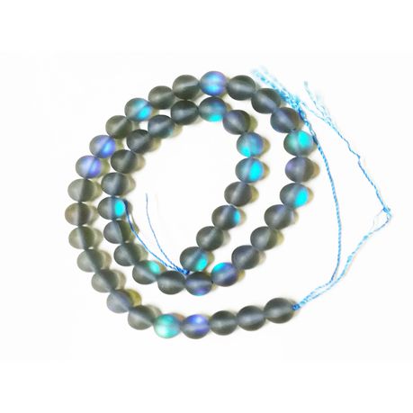 BEAD COOL - Iridescent Mermaid Bead - Glow Grey Glass bead - 8mm - 90pcs