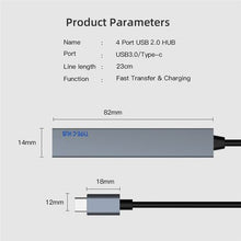 Load image into Gallery viewer, USB C Hub - 4-in-1 Type C Hub - Multi-Function Adapter - Silver
