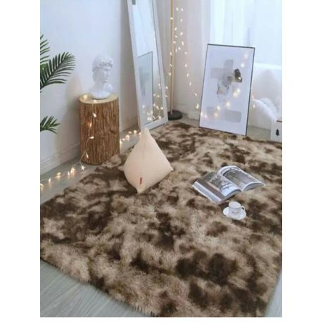 Dark Brown Shadded Fluffy Rug(200x150) Buy Online in Zimbabwe thedailysale.shop