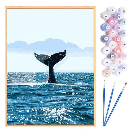 Paint by Numbers Acrylic Painting DIY Kit - Whale Buy Online in Zimbabwe thedailysale.shop