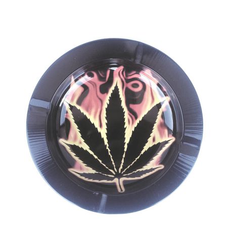 Round Cannabis Leaf Ashtray Black Buy Online in Zimbabwe thedailysale.shop