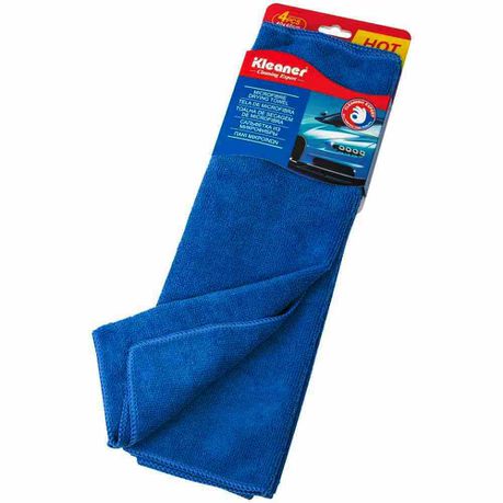 Kleaner Microfiber Drying Towels, Pack of 4, Blue Buy Online in Zimbabwe thedailysale.shop