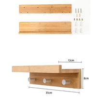 Load image into Gallery viewer, Heartdeco Bamboo Floating Shelf With Hooks
